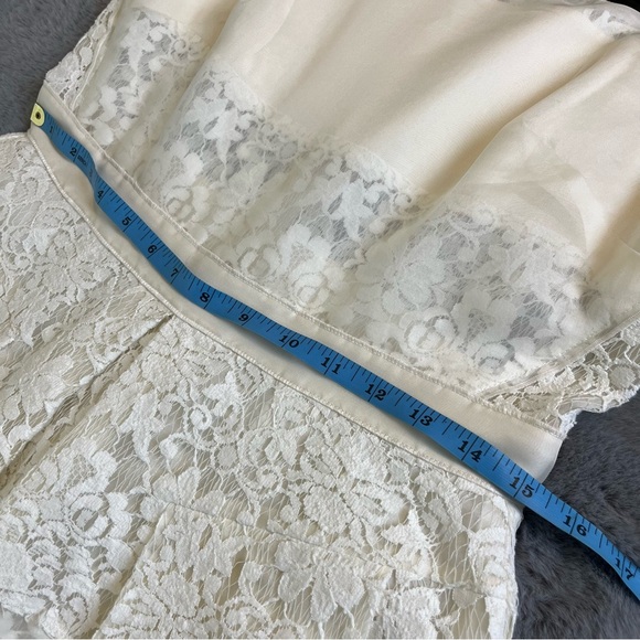 Rebecca Taylor White Silk Layered Effect Floral Lace Combo Dress - Size 8 - Picture 14 of 15